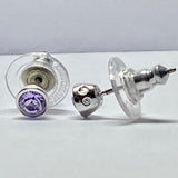 Swarovski LONG Pierced Drop Earrings, Purple, Rhodium