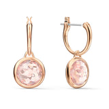 Swarovski TAHLIA Hoop Earrings Round, Pink, Rose gold-tone - 5560932