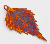 Real Leaf PENDANT BIRCH Dipped in Iridescent Copper Genuine Leaf