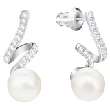 Swarovski Gabriella Drop Earrings White, Rhodium plated -5528447