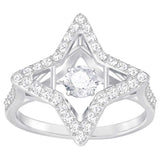 Swarovski Clear Crystal SPARKLING DANCING STAR RING, Rhodium