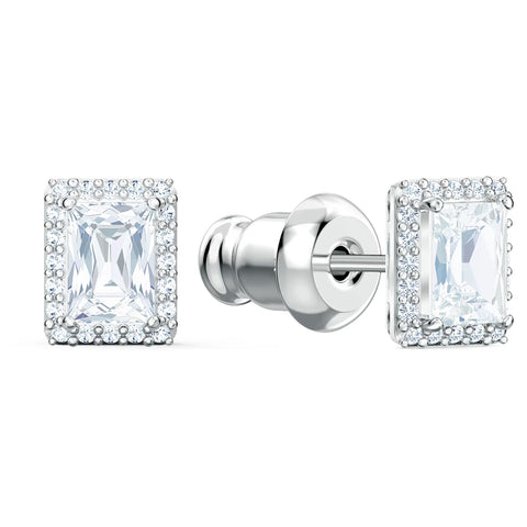 Swarovski Angelic Set Rectangular Cut, White, Rhodium plated