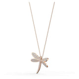Swarovski Crystal ETERNAL Flower Dragonfly Necklace, Rose-Gold - 5524856