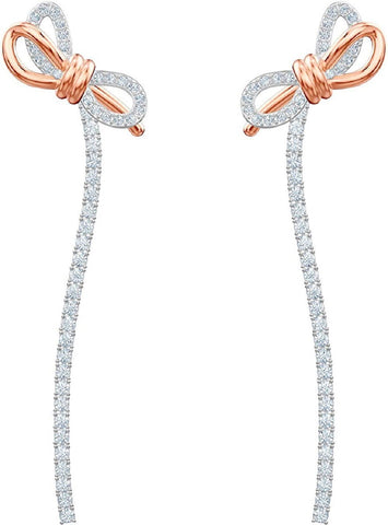 Swarovski Lifelong Bow Pierced Earrings, White, Mixed plating -5447083