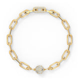 Swarovski The Elements Chain Bracelet, White, Gold tone plating, Medium -5560666
