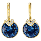 Swarovski MINI BELLA V PIERCED EARRINGS, Blue, Gold Tone- 5498875