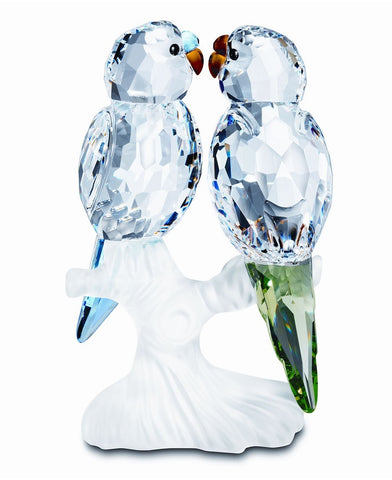 Swarovski Crystal Figurine PAIR OF BIRDS BUDGIES #5268833