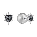 Swarovski Grey & White Crystal 2-in-1 Stud Earrings FANTASTIC - 5230607