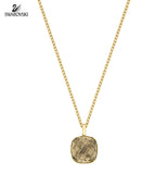 Swarovski Golden Square Crystal Pendant Necklace DOT Gold Plated #5160866