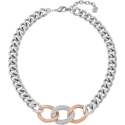 Swarovski Clear Crystal BOUND Necklace Chain Links Rose Gold Palladium #5080040