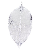 Real Leaf PENDANT with Chain ROSE Genuine LEAF in Sterling Silver Necklace
