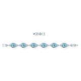 Swarovski Sparkling Bracelet Aqua, Rhodium plated, Medium - 5524142