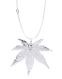 Real Leaf PENDANT with Chain Japanese Maple Dipped in Silver Genuine Leaf Necklace