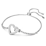 Swarovski Lovely Bracelet Heart, White, Rhodium plated- 5636447