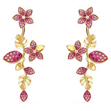 Swarovski Tropical Flower Pierced Earrings Pink, Gold-tone plated - 5520648