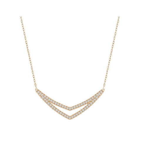 Swarovski Clear Crystal Necklace ALPHA Medium Rose Gold #5210287