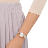 Swarovski STELLA Watch, Leather strap, Gray, Rose-gold tone PVD -5376830