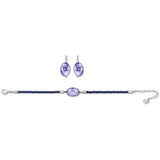 Swarovski Tanzanite Crystal Jewelry Set VANILLA Earrings & Bracelet #5033064