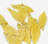 Real Leaf PENDANT ELM Dipped in 24K Yellow Gold Genuine Leaf