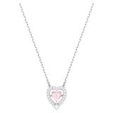 Swarovski Sparkling Dance necklace Heart, Pink, Rhodium plated -5465284