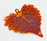 Real Leaf PENDANT COTTONWOOD Dipped in Copper Genuine Leaf