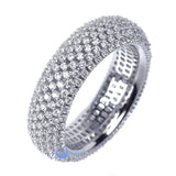 Wedding ETERNITY RING 7mm Band Pave Set Signity CZ Rhodium over Sterling Silver