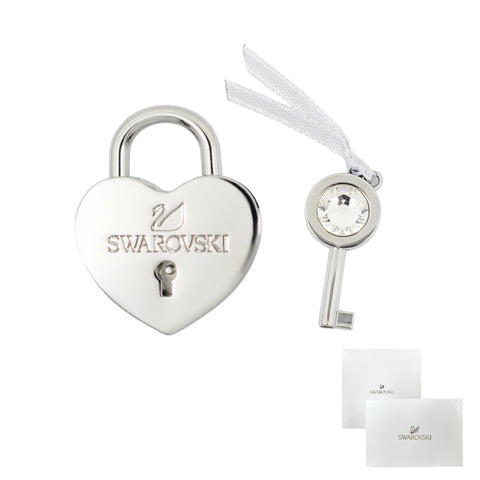 Swarovski Heart Lock With Key Silver Tone Stainless Steel -5247179