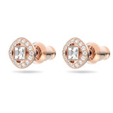 Swarovski Clear Crystal ANGELIC SQAURE Pierced Earring, Rose Gold -5352049