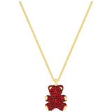 Swarovski Teddy 3D Pendant Bear Necklace, Red, Yellow Gold - 5388876