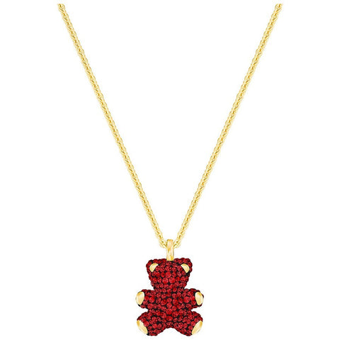 Swarovski Teddy 3D Pendant Bear Necklace, Red, Yellow Gold - 5388876