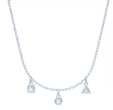 SWAROVSKI Trio Crystal Pendants SIMPLE Necklace, Rhodium- 5568012