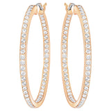 Swarovski Sommerset hoop earrings White, Rose gold-tone plated -5528459