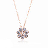 Swarovski Clear Crystal ASTRID Flower Pendant Necklace Rose Gold #5055514