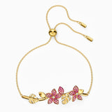 Swarovski Jewelry TROPICAL FLOWER BANGLE, Pink, Gold Tone -5521058