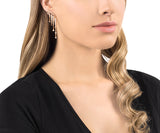Swarovski Clear Crystal Pierced Dangle Earrings FLAME Rose Gold #5230724