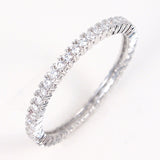 Wedding ETERNITY RING 2mm Band Signity CZ Rhodium over Sterling Silver