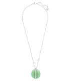 Swarovski Clear Crystal Green Stone Aventurine DISK Pendant #5155628